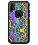 Bright Purple Teal and Mustard Yellow Color Waves - iPhone X OtterBox Case & Skin Kits