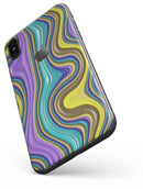 Bright Purple Teal and Mustard Yellow Color Waves - iPhone X Skin-Kit