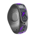 Bright Purple and Gray Digital Camouflage - Decal Skin Wrap Kit for the Disney Magic Band