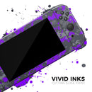 Bright Purple and Gray Digital Camouflage // Skin Decal Wrap Kit for Nintendo Switch Console & Dock, Joy-Cons, Pro Controller, Lite, 3DS XL, 2DS XL, DSi, or Wii - Vinyl Skin Wrap for Nintendo Switch 2, OLED, Lite, Pro Controller, Wii & Classic Handhelds