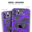 Bright Purple and Gray Digital Camouflage  - Protective Skin Wrap & Decal – Compatible with iPhone SE to iPhone 17 Pro Max (All Models)