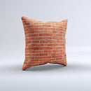 Bright Red Brick Wall ink-Fuzed Decorative Throw Pillow