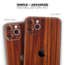 Bright Red Ebony Woodgrain 2  - Protective Skin Wrap & Decal – Compatible with iPhone SE to iPhone 17 Pro Max (All Models)