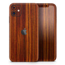 Bright Red Ebony Woodgrain 2  - Protective Skin Wrap & Decal – Compatible with iPhone SE to iPhone 17 Pro Max (All Models)