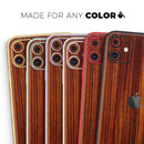Bright Red Ebony Woodgrain 2  - Protective Skin Wrap & Decal – Compatible with iPhone SE to iPhone 17 Pro Max (All Models)