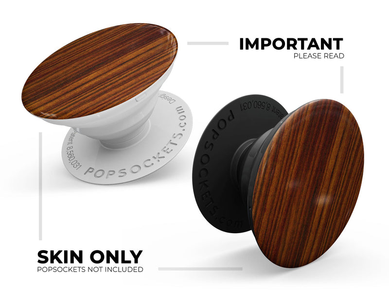 Bright Red Ebony Woodgrain - Skin Kit for PopSockets and other Smartphone Extendable Grips & Stands