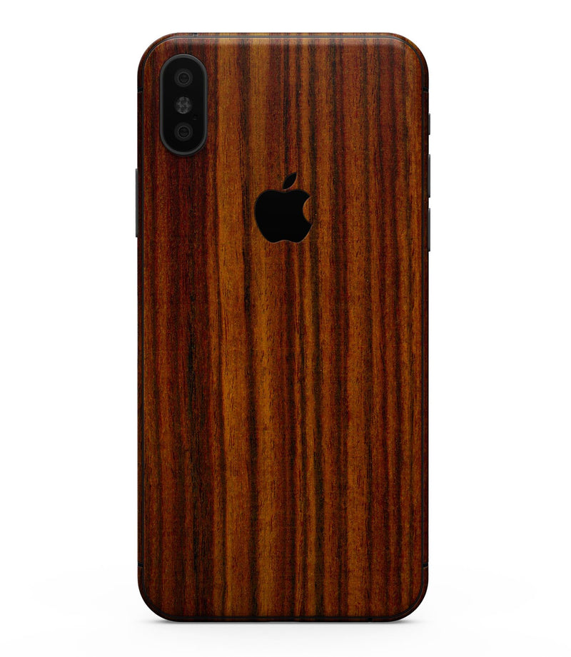 Bright Red Ebony Woodgrain - iPhone XS MAX, XS/X, 8/8+, 7/7+, 5/5S/SE Skin-Kit (All iPhones Available)