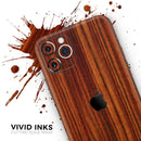 Bright Red Ebony Woodgrain  - Protective Skin Wrap & Decal – Compatible with iPhone SE to iPhone 17 Pro Max (All Models)