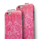 Bright Red Hue Floral Damask Pattern iPhone 6/6s or 6/6s Plus 2-Piece Hybrid INK-Fuzed Case