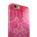 Bright Red Hue Floral Damask Pattern iPhone 6/6s or 6/6s Plus 2-Piece Hybrid INK-Fuzed Case