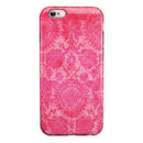 Bright Red Hue Floral Damask Pattern iPhone 6/6s or 6/6s Plus 2-Piece Hybrid INK-Fuzed Case