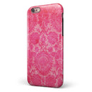 Bright Red Hue Floral Damask Pattern iPhone 6/6s or 6/6s Plus 2-Piece Hybrid INK-Fuzed Case