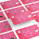 Bright Red Hue Floral Damask Pattern - Premium Protective Decal Skin-Kit for the Apple Credit Card