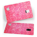 Bright Red Hue Floral Damask Pattern - Premium Protective Decal Skin-Kit for the Apple Credit Card