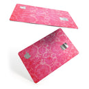 Bright Red Hue Floral Damask Pattern - Premium Protective Decal Skin-Kit for the Apple Credit Card