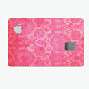 Bright Red Hue Floral Damask Pattern - Premium Protective Decal Skin-Kit for the Apple Credit Card