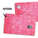 Bright Red Hue Floral Damask Pattern - Premium Protective Decal Skin-Kit for the Apple Credit Card