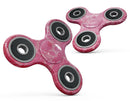 Bright Red Hue Floral Damask Pattern Full-Body Fidget Spinner Skin-Kit