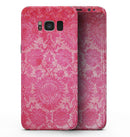 Bright Red Hue Floral Damask Pattern - Samsung Galaxy S8 Full-Body Skin Kit