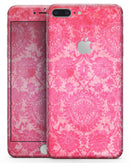 Bright Red Hue Floral Damask Pattern - Skin-kit for the iPhone 8 or 8 Plus