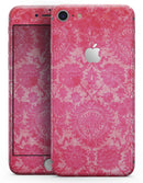 Bright Red Hue Floral Damask Pattern - Skin-kit for the iPhone 8 or 8 Plus