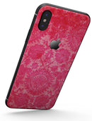 Bright Red Hue Floral Damask Pattern - iPhone X Skin-Kit