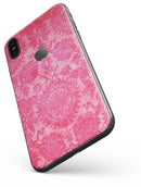 Bright Red Hue Floral Damask Pattern - iPhone X Skin-Kit