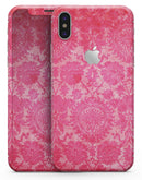Bright Red Hue Floral Damask Pattern - iPhone X Skin-Kit
