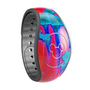 Bright Red v2 Metal with Turquoise Rust - Decal Skin Wrap Kit for the Disney Magic Band