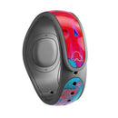 Bright Red v2 Metal with Turquoise Rust - Decal Skin Wrap Kit for the Disney Magic Band