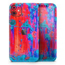 Bright Red v2 Metal with Turquoise Rust - Skin-Kit compatible with the Apple iPhone 13, 13 Pro Max, 13 Mini, 13 Pro, iPhone 12, iPhone 11 (All iPhones Available)