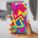 Bright Retro Color-Shapes iPhone 6/6s or 6/6s Plus 2-Piece Hybrid INK-Fuzed Case