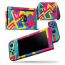 Bright Retro Color-Shapes - Skin Wrap Decal for Nintendo Switch Lite Console & Dock - 3DS XL - 2DS - Pro - DSi - Wii - Joy-Con Gaming Controller
