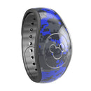 Bright Royal Blue and Gray Digital Camouflage - Decal Skin Wrap Kit for the Disney Magic Band