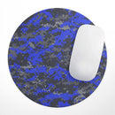 Bright Royal Blue and Gray Digital Camouflage// WaterProof Rubber Foam Backed Anti-Slip Mouse Pad for Home Work Office or Gaming Computer Desk