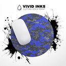 Bright Royal Blue and Gray Digital Camouflage// WaterProof Rubber Foam Backed Anti-Slip Mouse Pad for Home Work Office or Gaming Computer Desk
