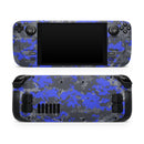 Bright Royal Blue and Gray Digital Camouflage // Full Body Skin Decal Wrap Kit for the Steam Deck handheld gaming computer