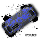 Bright Royal Blue and Gray Digital Camouflage // Full Body Skin Decal Wrap Kit for the Steam Deck handheld gaming computer