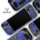 Bright Royal Blue and Gray Digital Camouflage // Full Body Skin Decal Wrap Kit for the Steam Deck handheld gaming computer