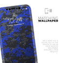 Bright Royal Blue and Gray Digital Camouflage  - Protective Skin Wrap & Decal – Compatible with iPhone SE to iPhone 17 Pro Max (All Models)