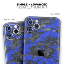 Bright Royal Blue and Gray Digital Camouflage  - Protective Skin Wrap & Decal – Compatible with iPhone SE to iPhone 17 Pro Max (All Models)