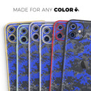 Bright Royal Blue and Gray Digital Camouflage  - Protective Skin Wrap & Decal – Compatible with iPhone SE to iPhone 17 Pro Max (All Models)