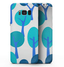 Bright Shades of Blue Cartoon Trees - Samsung Galaxy S8 Full-Body Skin Kit