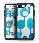 Bright Shades of Blue Cartoon Trees - iPhone 7 or 7 Plus Commuter Case Skin Kit