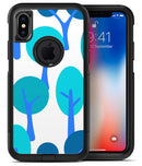 Bright Shades of Blue Cartoon Trees - iPhone X OtterBox Case & Skin Kits