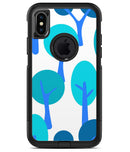 Bright Shades of Blue Cartoon Trees - iPhone X OtterBox Case & Skin Kits