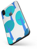Bright Shades of Blue Cartoon Trees - iPhone X Skin-Kit