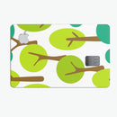 Bright Shades of Green Cartoon Trees - Premium Protective Decal Skin-Kit for the Apple Credit Card