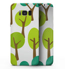 Bright Shades of Green Cartoon Trees - Samsung Galaxy S8 Full-Body Skin Kit