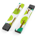 Bright Shades of Green Cartoon Trees - Premium Decal Protective Skin-Wrap Sticker compatible with the Juul Labs vaping device